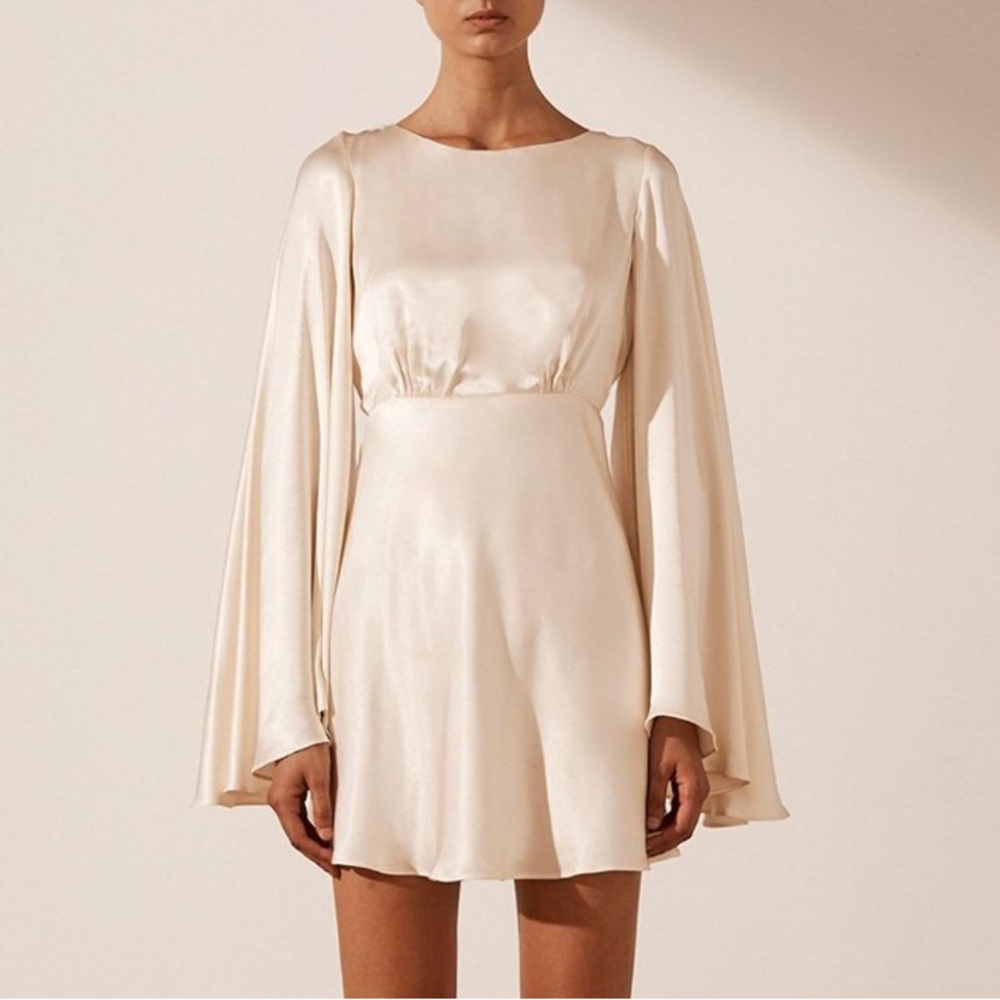 Shona Joy La Lune Backless Mini Dress Cream